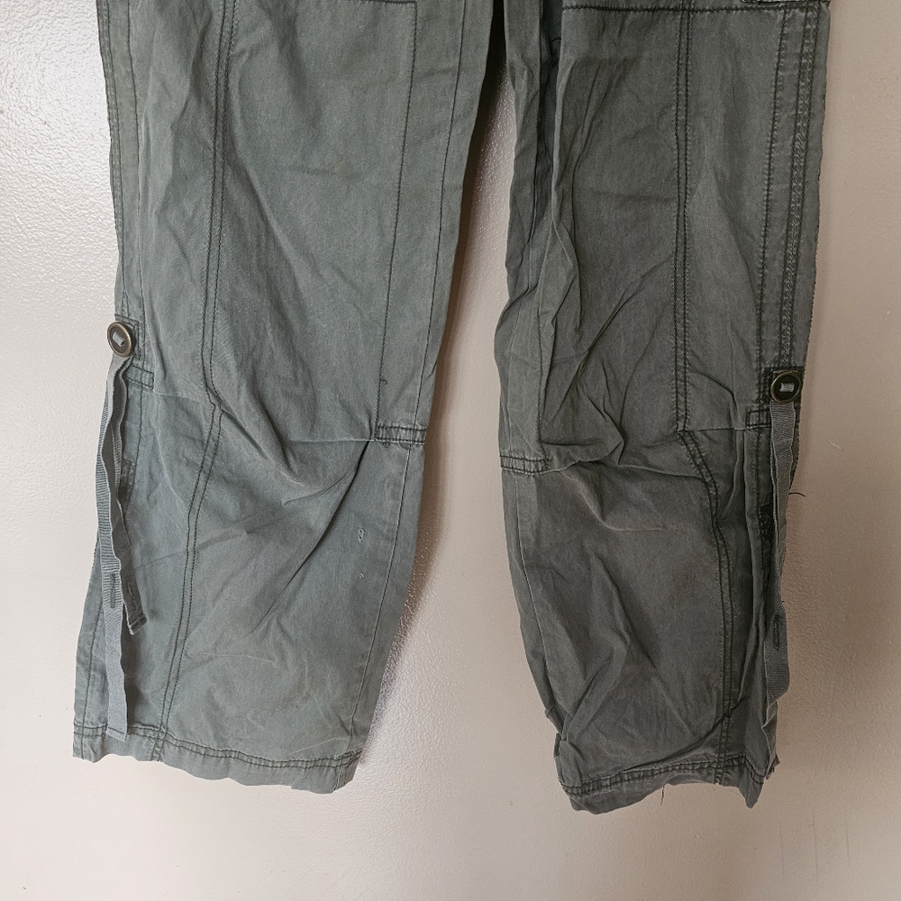 Vtg American Eagle Y2K Cargo Pants 2 Olive Green Utility Low Rise Streetwear - Picture 4 of 16